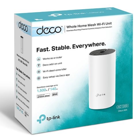 Picture of TP-Link Deco M4 AC1200 Whole Home Mesh Wi-Fi System 1 Pack - Covers up to 2,000 Square Feet