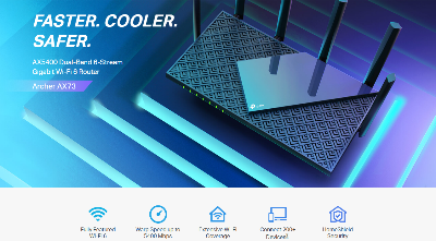 Picture of tp-link archer ax73 ax5400 dual-band gigabit wi-fi 6 router - USB Router