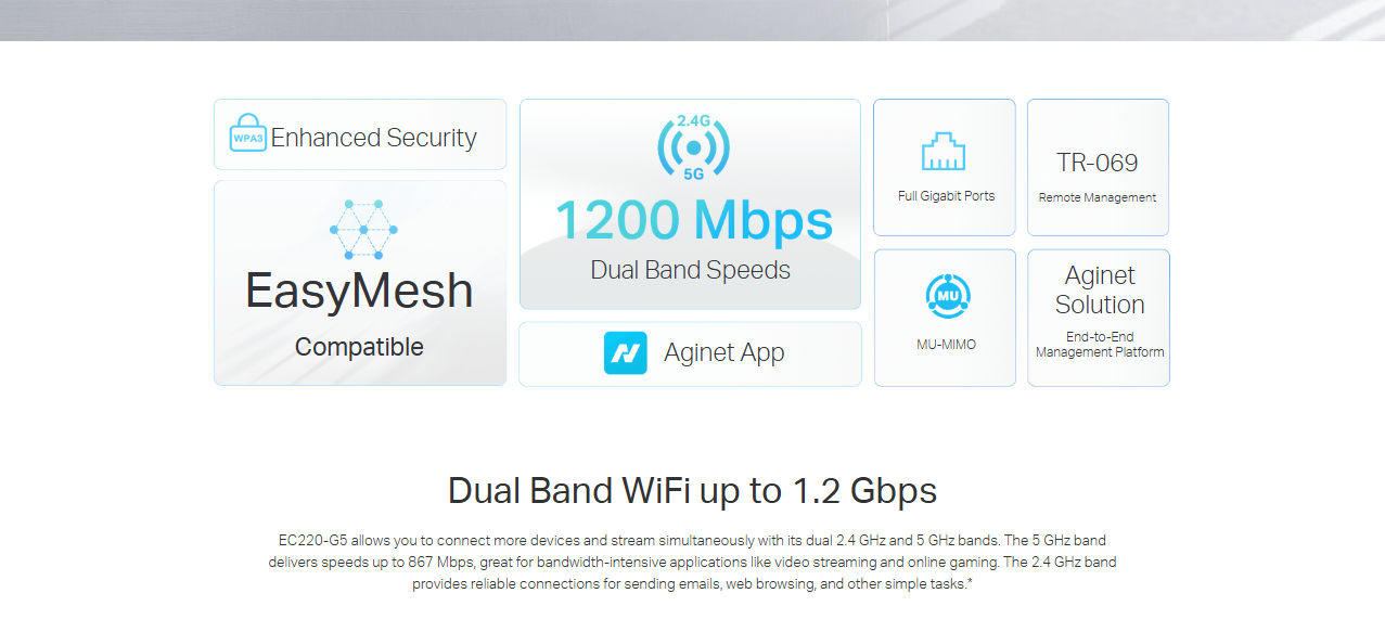 Picture of TP-Link EC220-G5 V3 AC1200 1200Mbps Gigabit Router