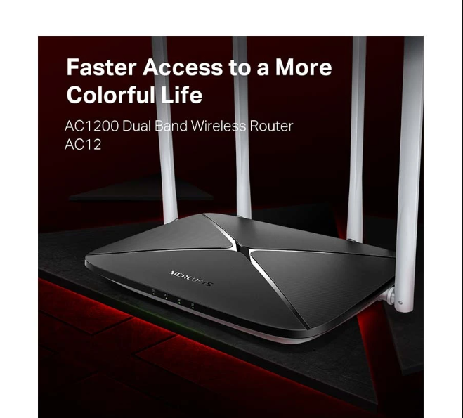 Picture of MERCUSYS AC12 AC1200 Dual Band Wireless Router (4 Antenna)
