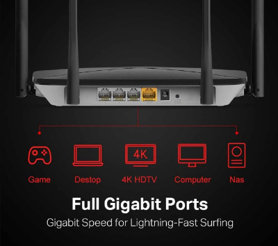 Picture of MERCUSYS AC12G AC1300 Dual Band Wireless Gigabit Router (4 Antenna)