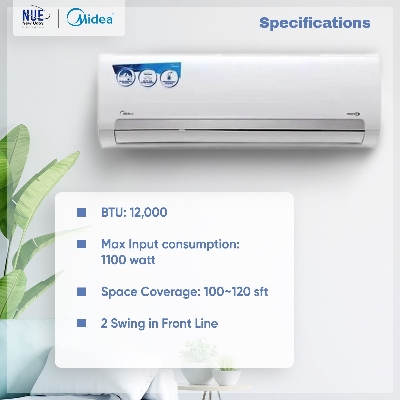 Midea 1 Ton Split type Inverter Air Conditioner (MSE12) 