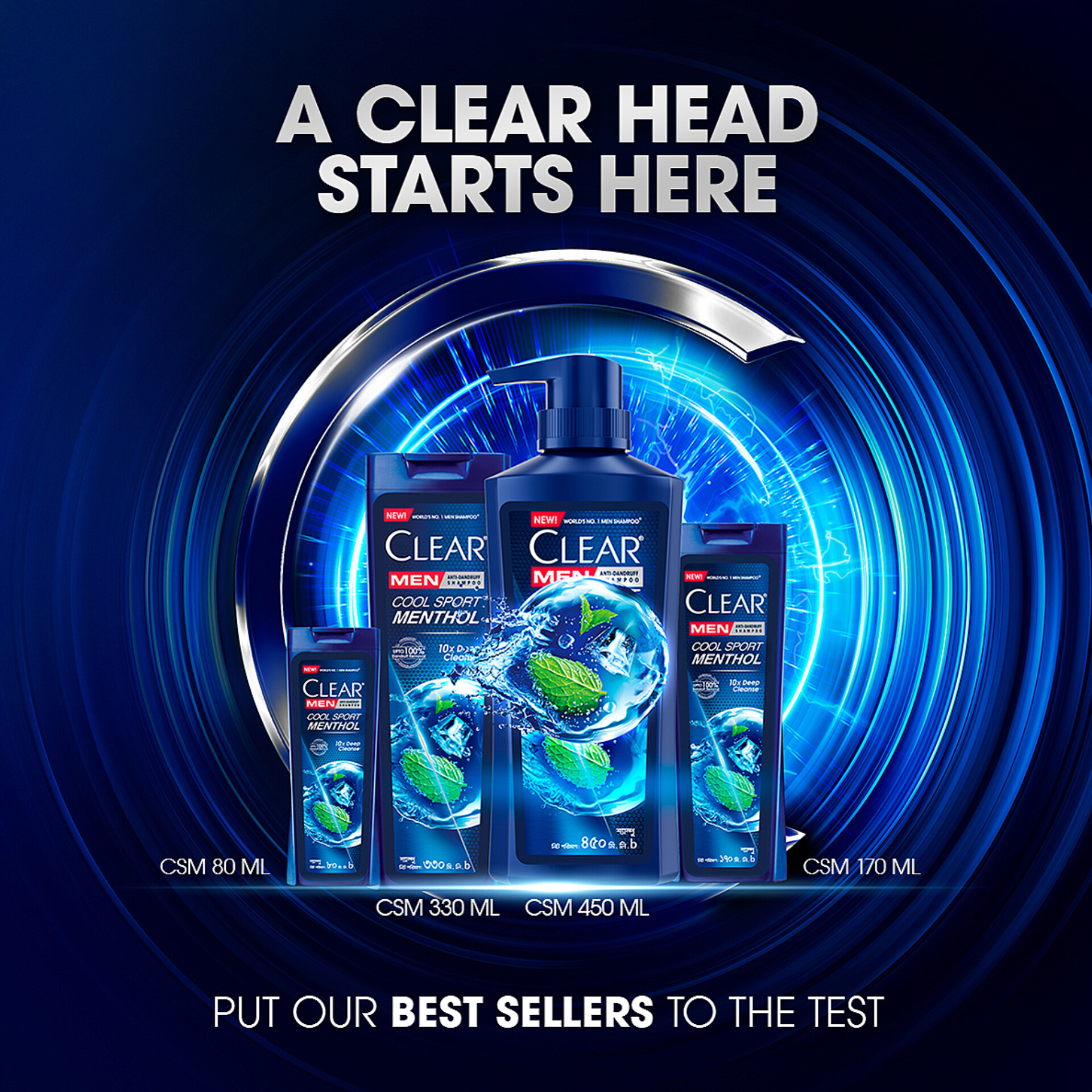 Picture of Clear Men Shampoo Cool Sport Menthol Anti Dandruff 450ml
