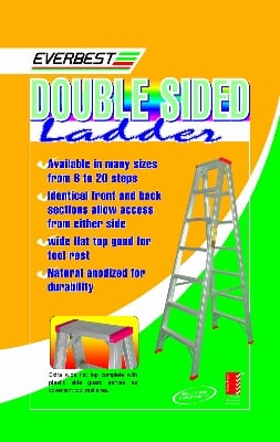 Picture of Double Sided Aluminium Industrial Ladder – DS Series (6 / 8 / 10 / 12 / 14 / 16 / 20 Steps)