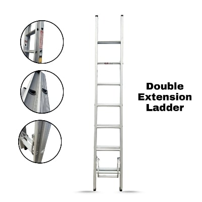 Picture of Everbest Double Extension Aluminium Ladder – Heavy Duty, Safe & Durable