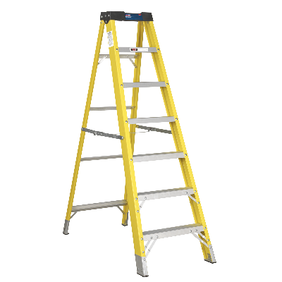 Picture of Professional Industrial Use –  Heavy Duty Double Sided Fiberglass Ladder (Yellow, 3.0 mm)  | EVERBEST LADDERS INDUSTRIES LTD