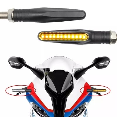 Picture of 2pcs 12V 12LED Moto Turn Signal Indicator Light Turning Light Amber