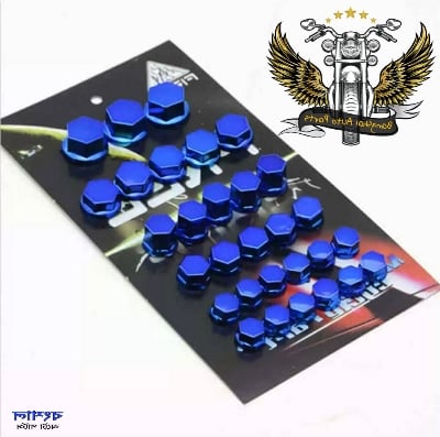 Picture of Blue  30Pcs Universal Motorcycle Screw Nut Bolt Cap Cover Kit/ Nut cover / Motorcycle Modification Accessories Head Screw Cover