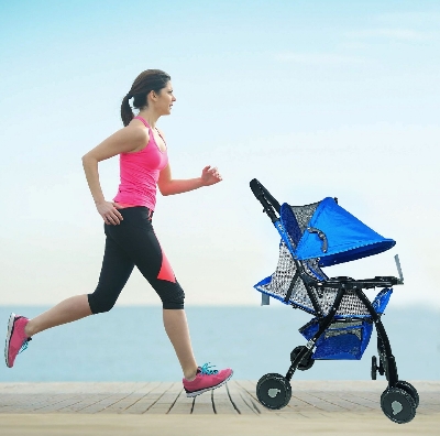 Picture of Lightweight Portable Baby Stroller Baby Trolley 722C Folding Pram for kids From Newborn to 3 Years With Back Rest, Food Tray & Wheel Lock