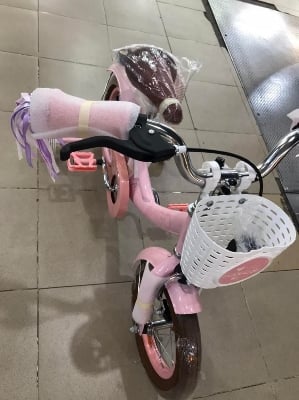 Picture of 12 Inch Ladies / Girls Bicycle with Back Seat Carrier, Front Basket, Full Wheel Mudguard & Chain Protector – Stylish & Safe Female Cycle