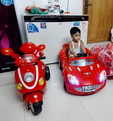 Picture of Kids Electric Ferrari Style Ride-On Car with Remote Control, Rechargeable Battery, LED Lights, Music & Safety Seat – Luxury Children Toy Car
