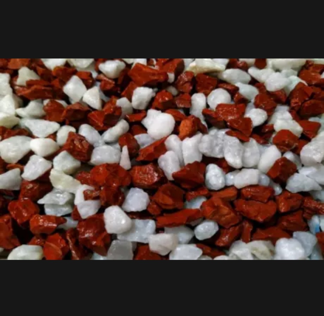 Picture of 0.5 Kg White & Red Mixed Colour Stone  For Aquarium, Rock Gardens, Succulent Tillendsia Plants, Cactus Pot, Terrarium, Bamboo Plants, Bonsai Trees Decoration