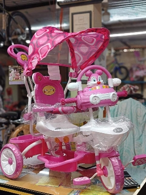 Picture of Baybee Kids Parent Control Push Handle With Umbrella Cruiser Pedal Go Kart Racing Ride On Toy Car For Baby With Curved Seat Baby Tricycle Kid'S Trike/Bicycle Children Tricycle For Boys & Girls Age 0-4 Years(Red)