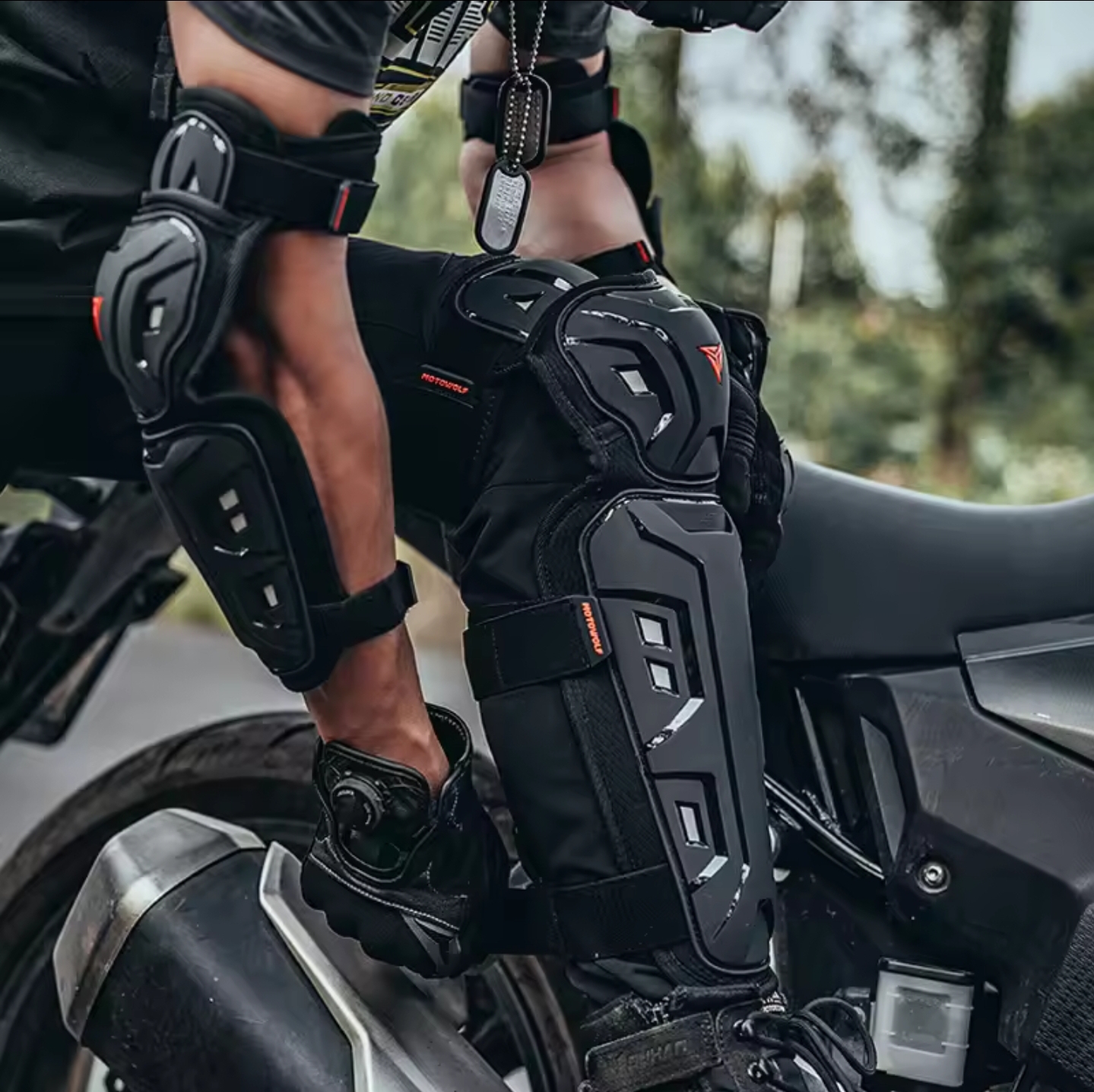 Picture of Elbow Protector Motorcycle Knee Pads Set Motocross Knee Guard Protective Gear Motocross Elbow Pads+Knee Pads