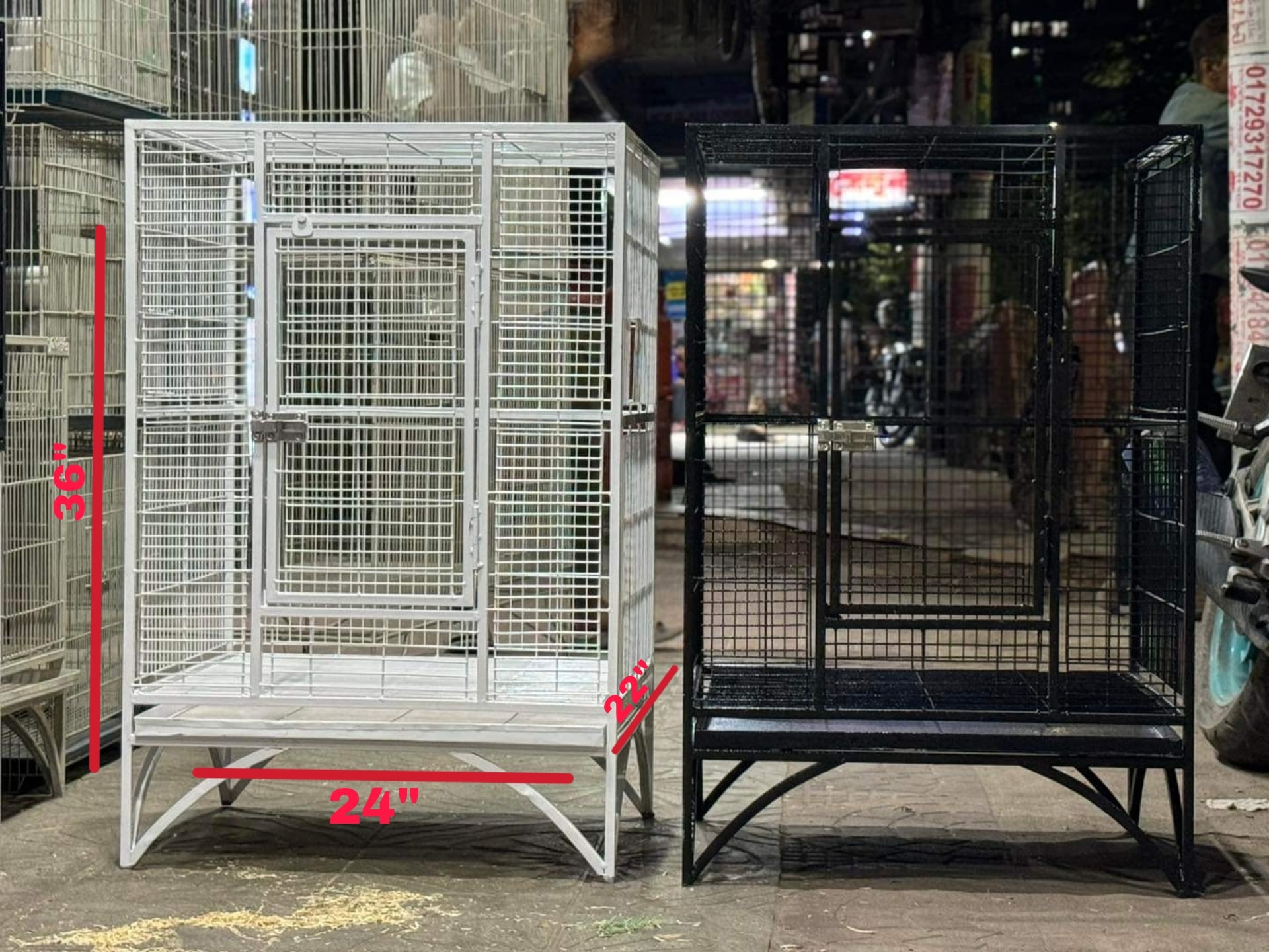 Picture of Large Family Bird Temp Cage, Luxury Pet Parrot Cage Ornamental Cage Metal Cage Transparent Glass Cage Door Feeding Cage Birds/Cages