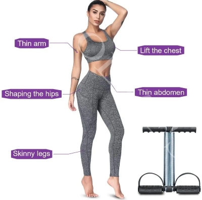 Picture of Tummy Trimmer Pull Rope Spring Foot Pedal Sit Up Equipment Waist Pull Exercise Workout Fitness Gym
