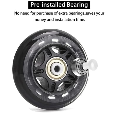 Picture of 8 Pack Inline Skate Wheels, Indoor/Outdoor Roller Skate Wheels, Roller Blade Replacement Wheels with Bearing 64mm