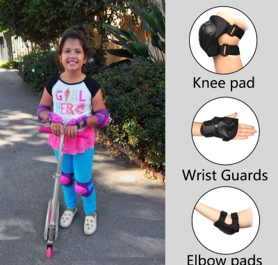 Picture of 7Pcs/set Boys & Girls Outdoor sport Protective Equipment Safety Guard Skate Cycling Safety Helmet Bicycle Helmet Protection Knee Elbow Pad