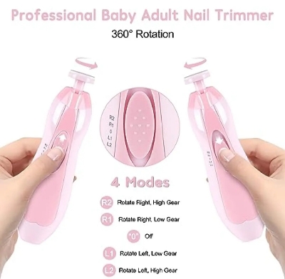 Picture of Electric Nail Trimmer for Baby Newborn Nail Trimmer Manicure Kit For Baby Baby Nail Trimmer Nail Care High Quality Baby Nail Trimmer Gift set Baby Care Set Electric Manicure Set Electric Nail Cutter for Baby