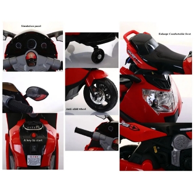 Picture of Rechargeable Mini Bike for Kids Ride on Bike Baybee Kids Racing Ride On Toy Car For Baby With Curved Seat Baby Bike Kid'S Bike Children Baby Bike For Boys & Girls Age 2-6 Years(Red) Cash On Delivery Available