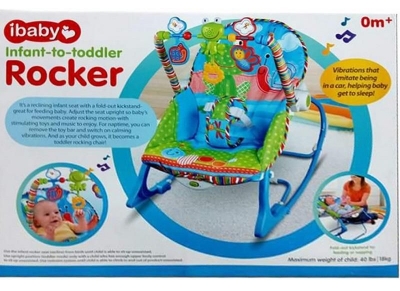 Picture of Toddler Baby Rocker with Musical Toy Bar and Vibration - Blue
