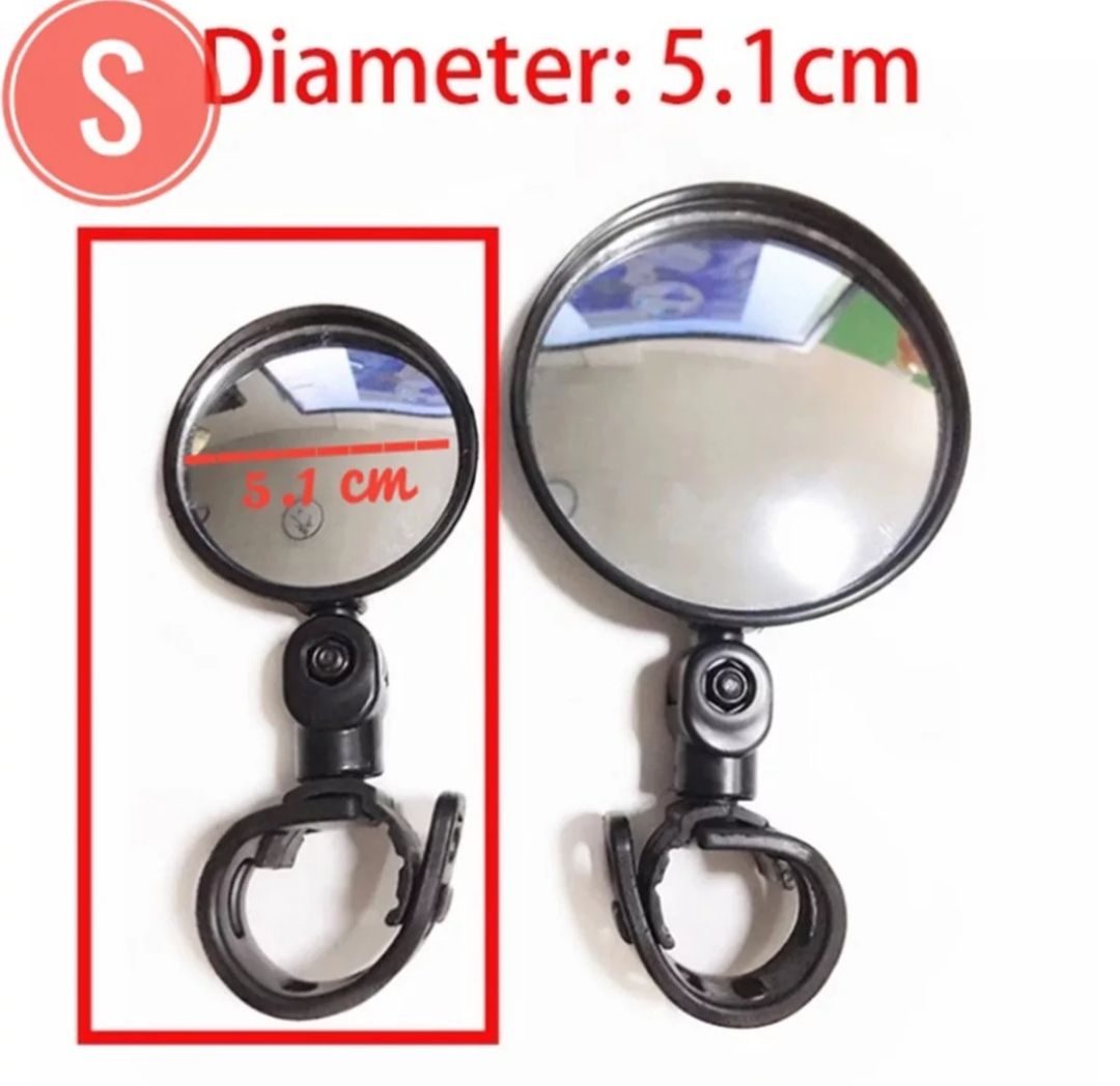 Picture of Bicycle 360 Mirror. Small Size Mirror For Cycle. Looking glass for cycle.