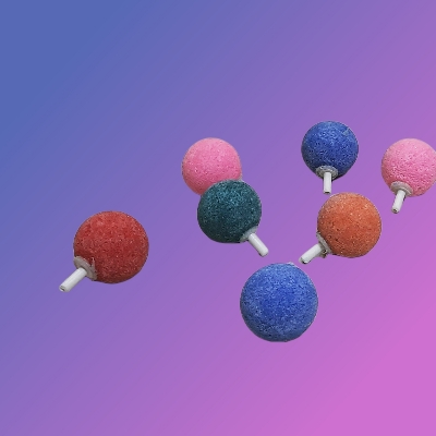 Picture of Aquarium Air Bubble Stone (2 Pieces to 50 Pieces) - Round Shape Medium Size (1.5 Inch) Multicolor Oxygen Bubble Stones for Freshwater/Saltwater Tanks