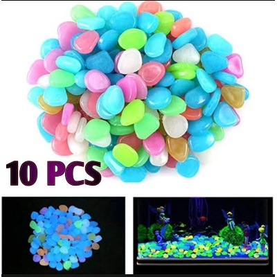 Picture of 10PCS Luminous Stone Fluorescence Cobblestone Pebble For Home Aquarium & Decoration