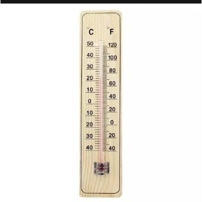 Picture of Wooden thermometer isolated on white background Wood 1pcs