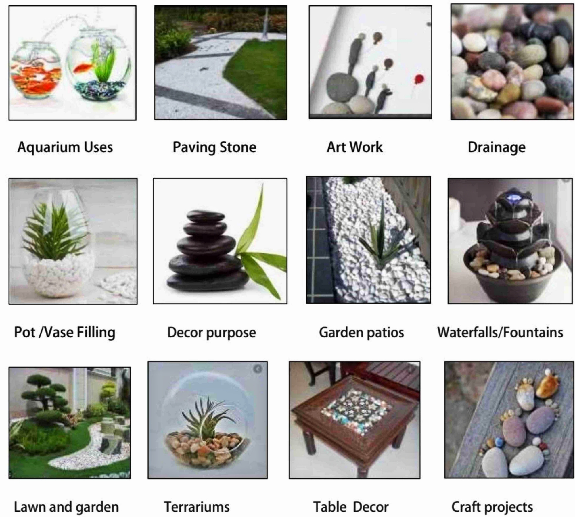 Picture of Asymmetrical Polished WHITE Pebbles for Aquarium/Decoration/Garden/Table Vase Polished Asymmetrical Marble Pebbles (White)