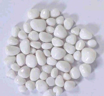 Picture of Asymmetrical Polished WHITE Pebbles for Aquarium/Decoration/Garden/Table Vase Polished Asymmetrical Marble Pebbles (White)