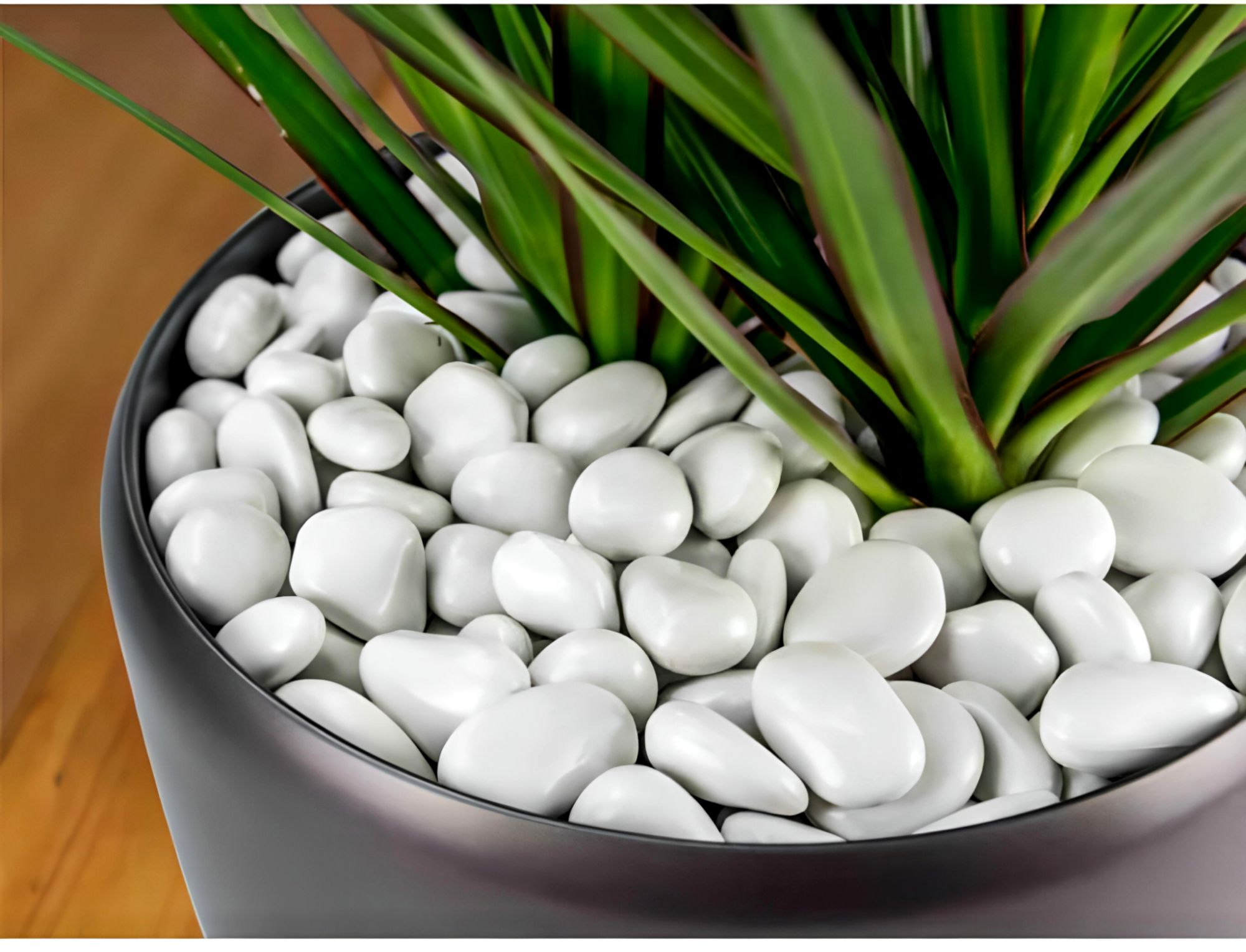 Picture of Asymmetrical Polished WHITE Pebbles for Aquarium/Decoration/Garden/Table Vase Polished Asymmetrical Marble Pebbles (White)