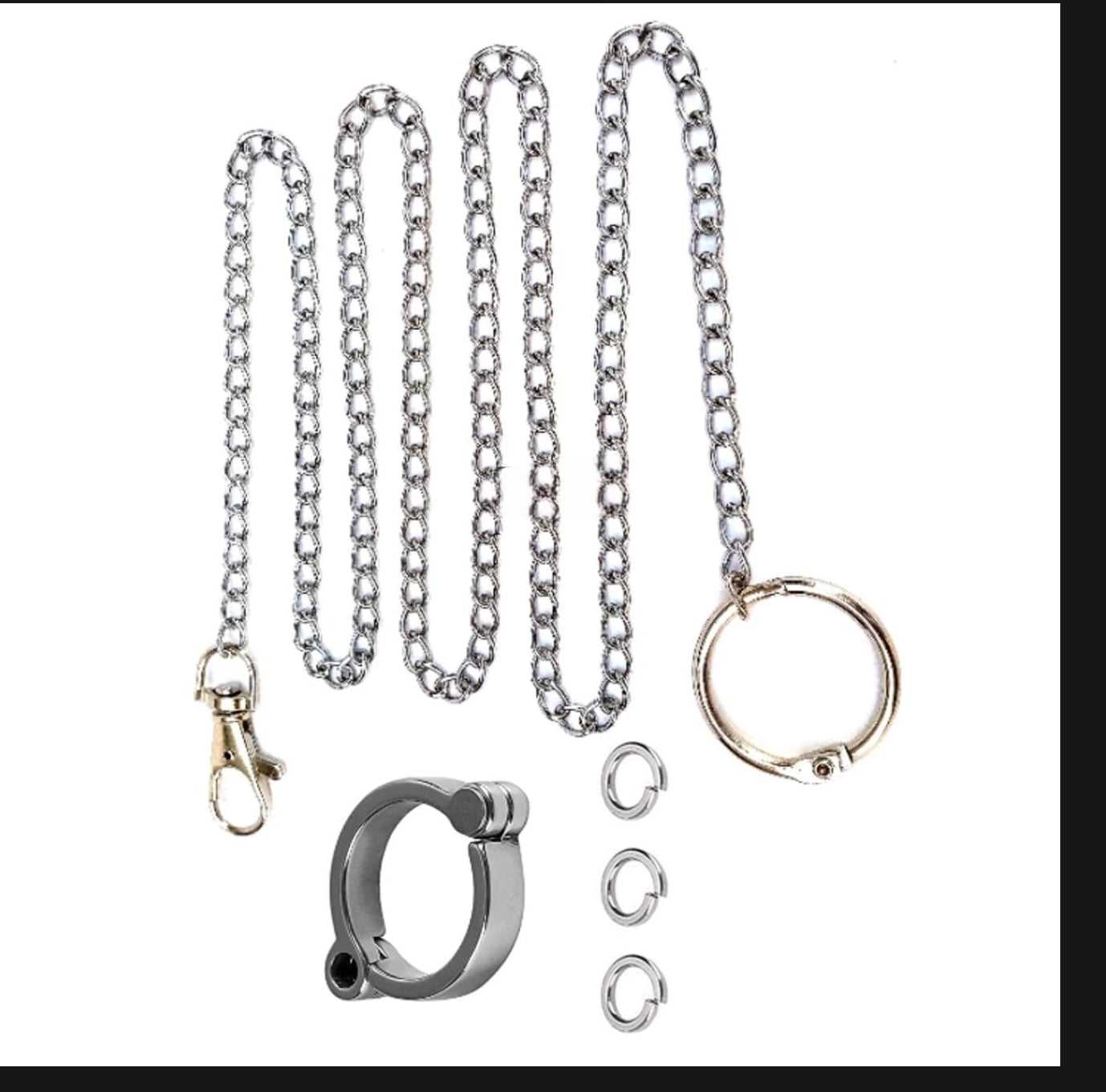Picture of Pet Bird Foot Chain 3 feet long With Ring Leash Parrot Stainless Steel 304 Anklet Ring