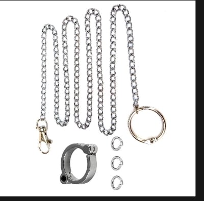 Picture of Pet Bird Foot Chain 3 feet long With Ring Leash Parrot Stainless Steel 304 Anklet Ring
