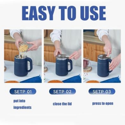Picture of Grinder Household Small Powder Grinding Machine, Electric Mini Spice Grinder Add 5 Blades 304 Stainless Steel Grinding Fine Powder for All Kinds of Grains, Condiments, Coffee Beans (Blue)