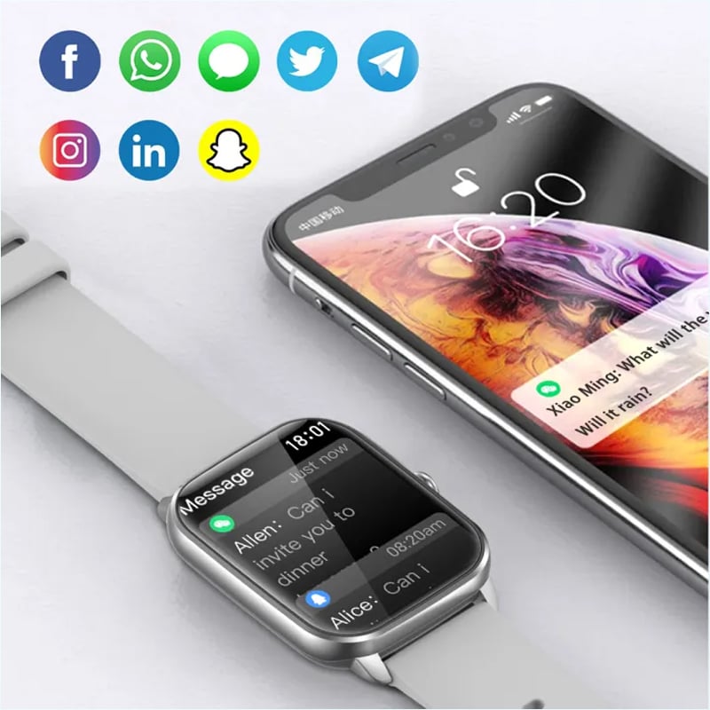 Picture of COLMI C61 Smartwatch 1.9 inch Full Screen Bluetooth Calling Heart Rate Sleep Monitor 100+ Sport Models Smart Watch For Men Women