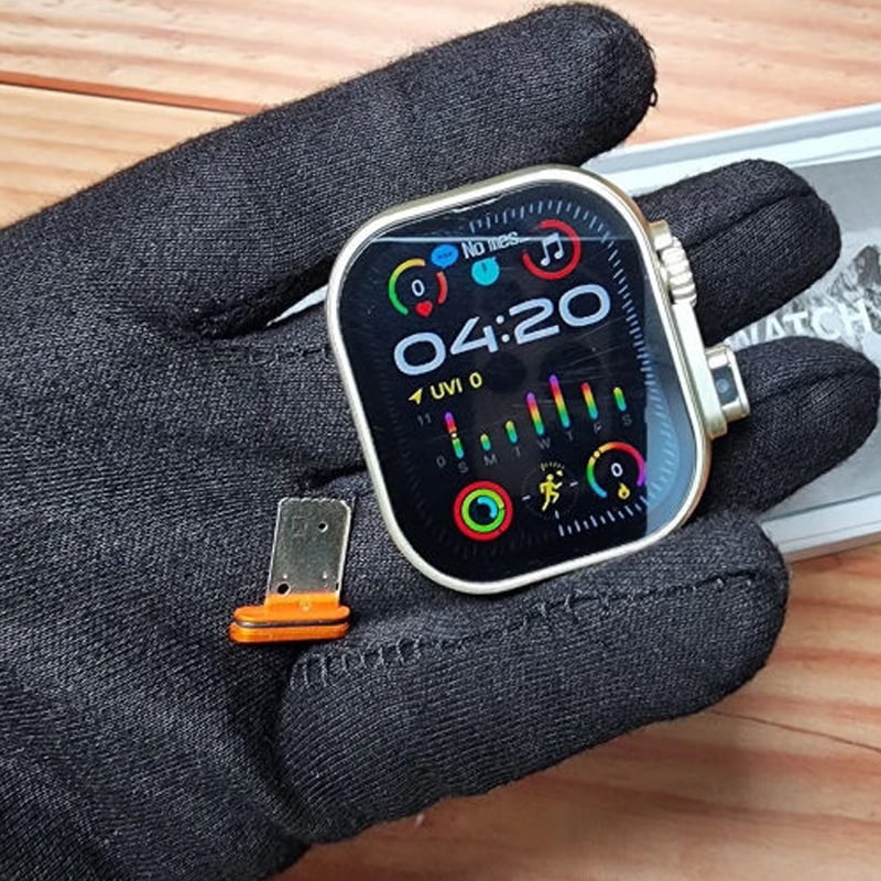Picture of 2024 Sim Insert BW9-SIM Card Smartwatch / Smart Barry SM401 +camera + Smart watch ultra 2.2 inch HD Display Smart watch Carbon Free pair strap  Ultra max smart watch HD 2.2 inch full touch screen with set strap and wireless charger for men's and boy's