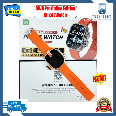 Picture of 2024 Sim Insert BW9- / Smart Barry SM401 -SIM Card Smartwatch +camera + Smart watch ultra 2.2 inch HD Display Smart watch Carbon Free pair strap Ultra max smart watch HD 2.2 inch full touch screen with set strap and wireless charger for men's and boy's