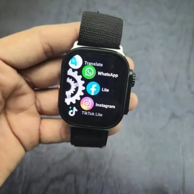 Picture of WS10 Ultra 5G Smart Watch RAM 8GB ROM 128GB Playstore Rotating Camera For Front And Rear 2.01 inch Big Display IP67 Waterproof 800mAh Battery Heart Rate Monitoring Wifi Bluetooth supported Video Calling Android Smartwatch