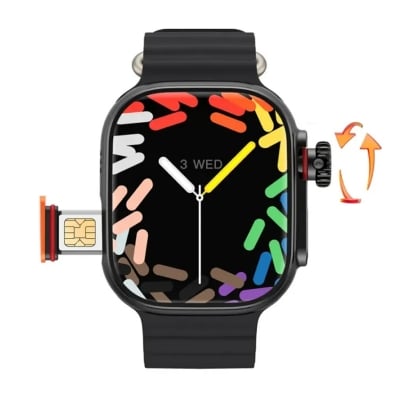 Picture of WS10 Ultra 5G Smart Watch RAM 8GB ROM 128GB Playstore Rotating Camera For Front And Rear 2.01 inch Big Display IP67 Waterproof 800mAh Battery Heart Rate Monitoring Wifi Bluetooth supported Video Calling Android Smartwatch