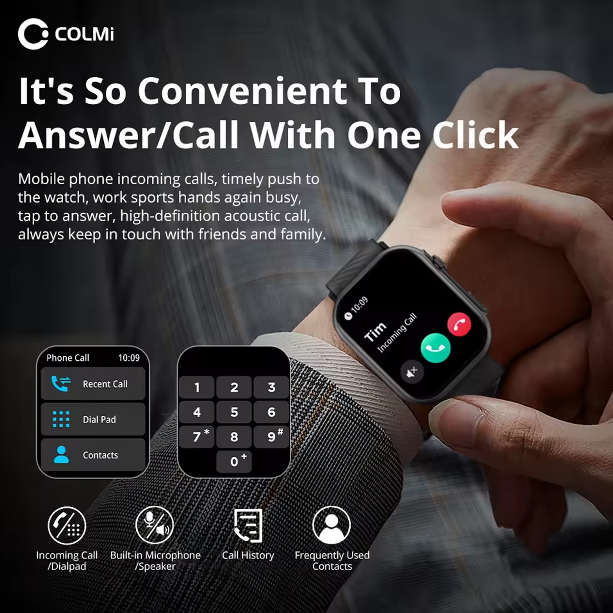 Picture of COLMI P30 Plus Bluetooth Answer Call Smart Watch Men IP67 waterproof Women Dial Call Smartwatch GTS3 GTS 3 for Android iOS Phone