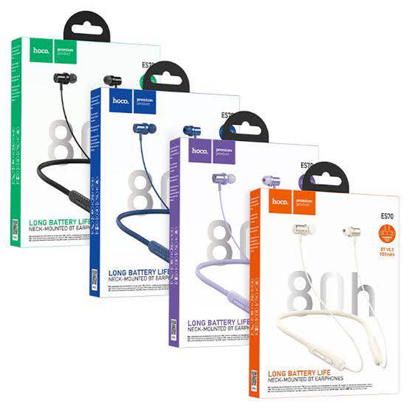 Picture of Hoco ES70 Long 80Hours Battery Life Neck-Mounted Bluetooth Earphones Neckband Earphone