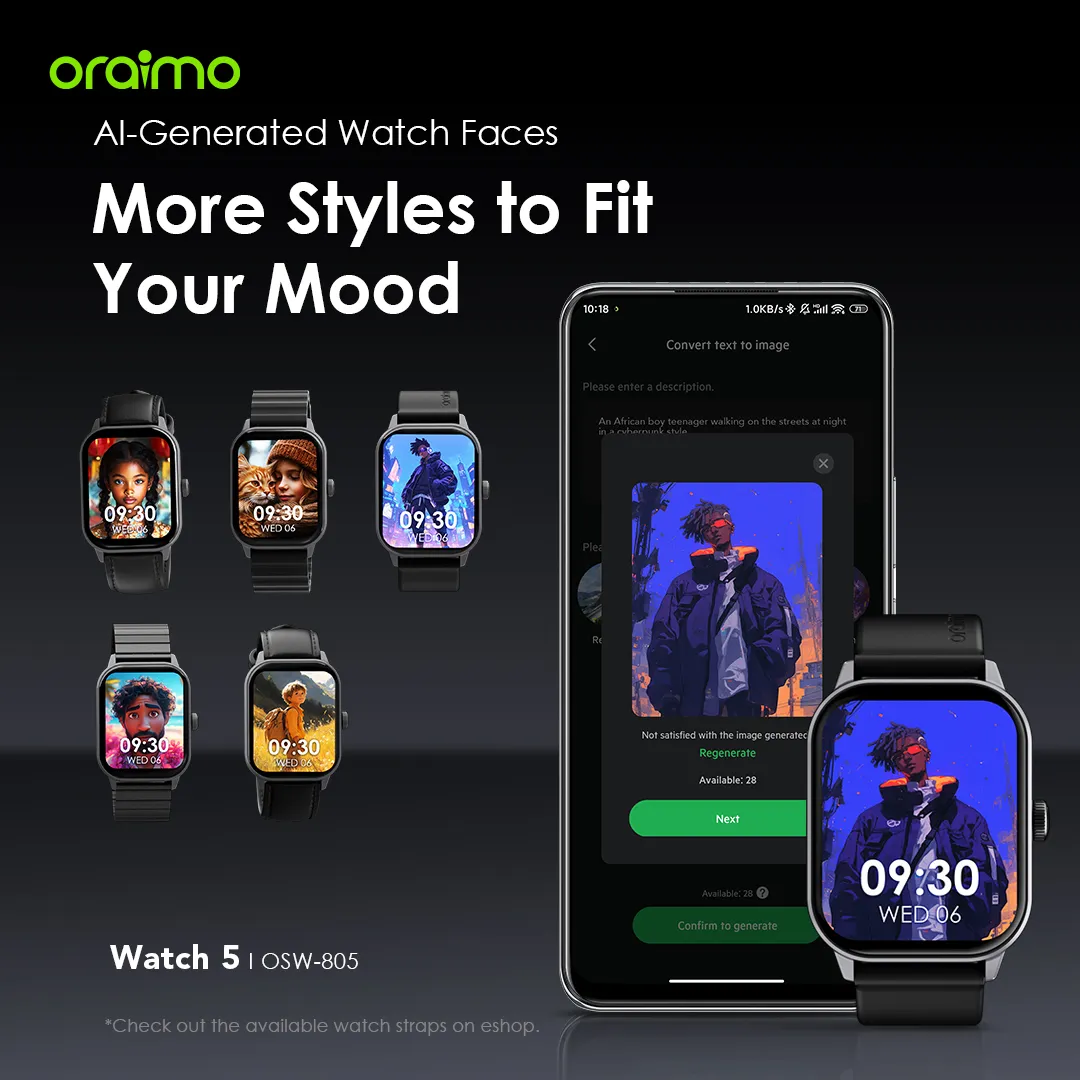 Picture of Oraimo Watch 5 Lite BT calling Smart Watch(OSW-804)