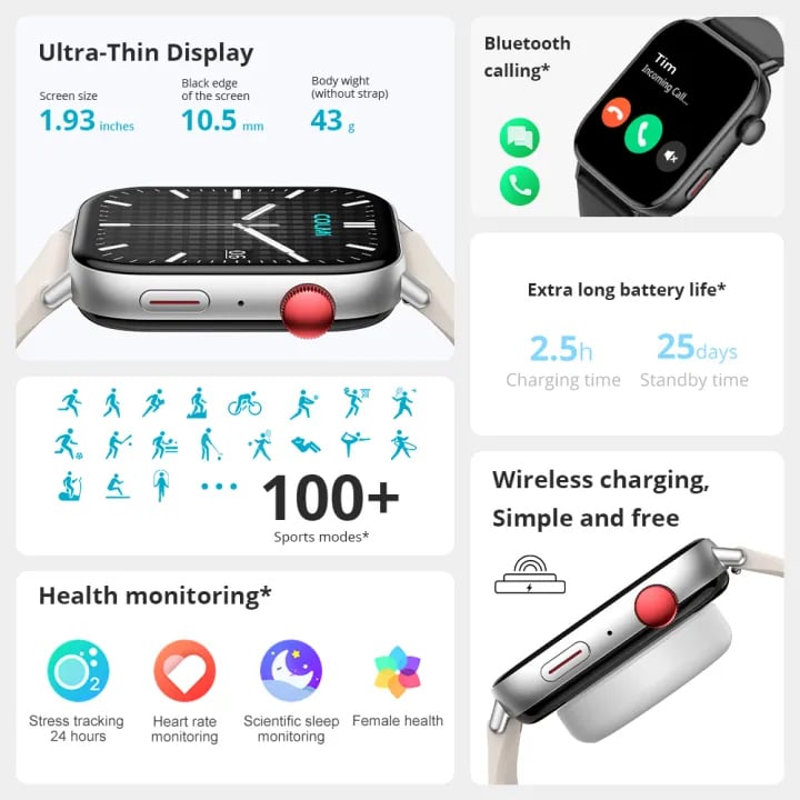 Picture of New COLMI C8 Max Voice Calling Smart Watch 1.93 Large HD Color Display Health and Fitness Tracking Smartwatch for Men and Women