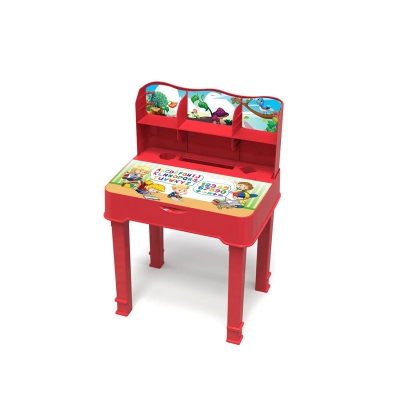 Picture of Reading Table With Shelf Red