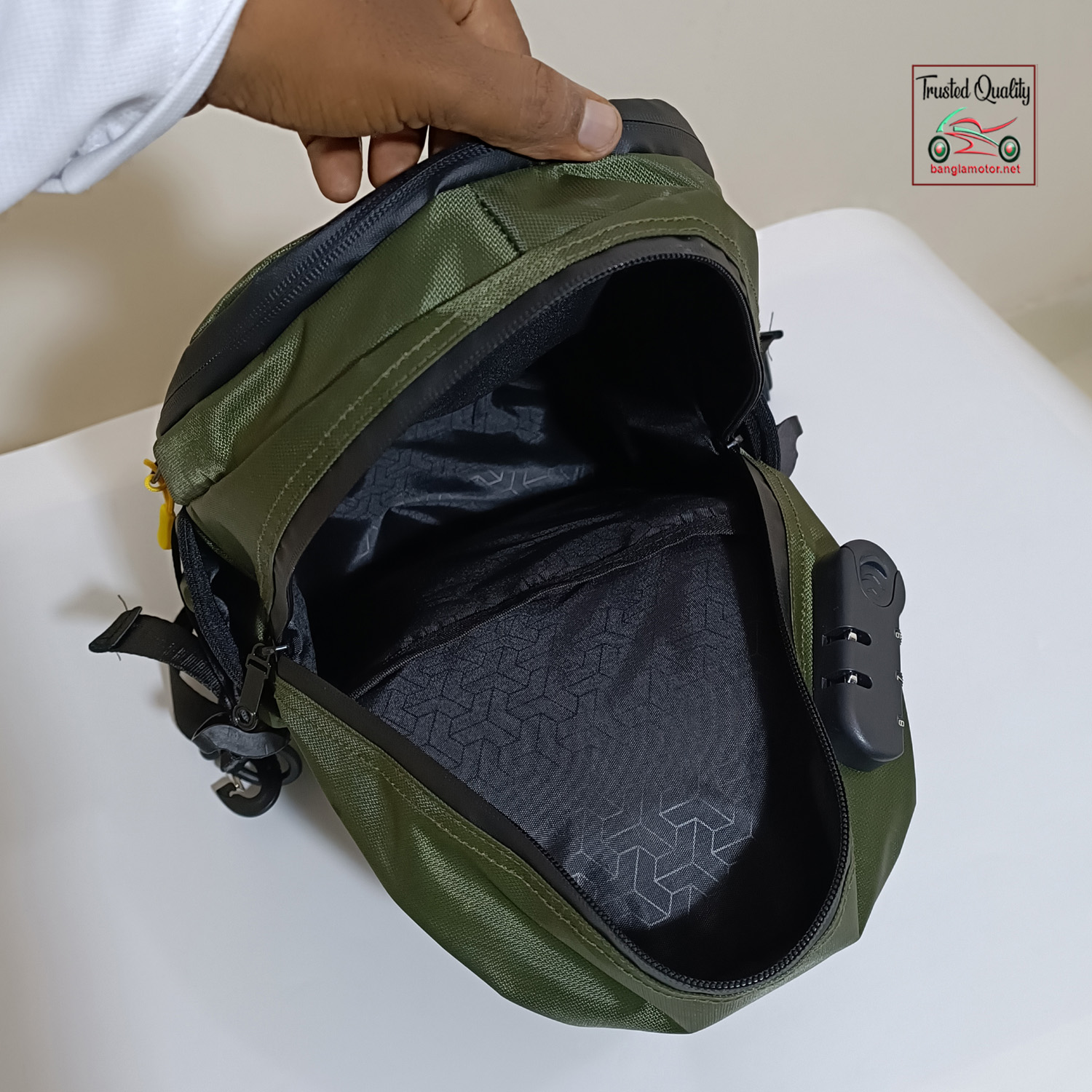 Picture of Modern Backpack with Cross Bag Facility | Modern Cross Bag | Olive Color Cross Bag | Small Backpack
