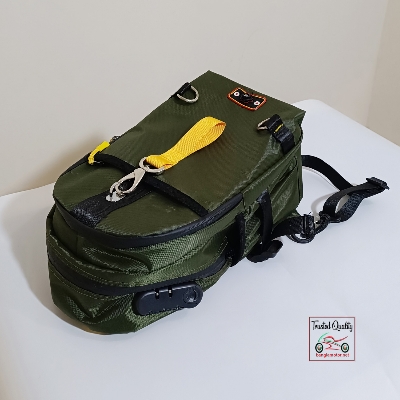 Picture of Modern Backpack with Cross Bag Facility | Modern Cross Bag | Olive Color Cross Bag | Small Backpack