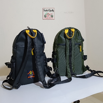 Picture of Modern Backpack with Cross Bag Facility | Modern Cross Bag | Olive Color Cross Bag | Small Backpack