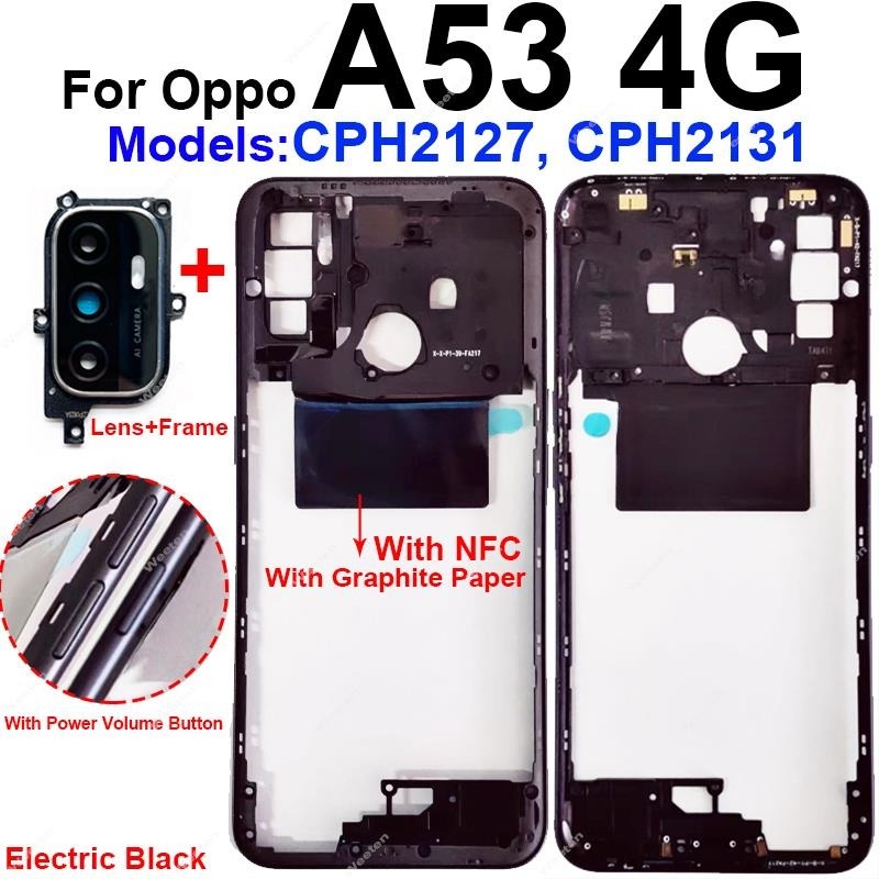 Picture of Oppo A53 Full Body Housing LCD Frame, Middle Frame and Back Panel