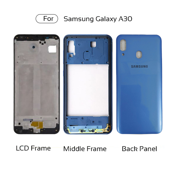 Picture of Full Body Housing For Samsung Galaxy A30 Front LCD Frame Panel, Middle Bezel Frame and Back Panel